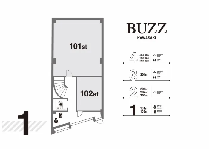 BUZZ川崎 店舗全体図