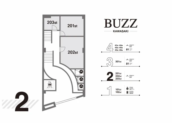 BUZZ川崎 店舗全体図
