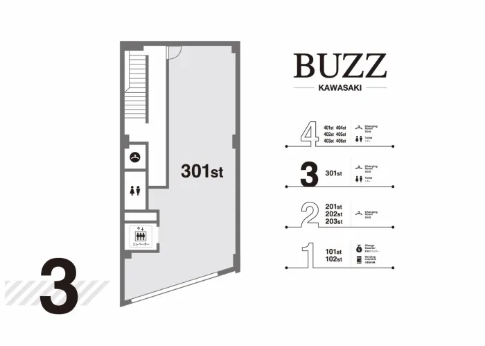 BUZZ川崎 店舗全体図