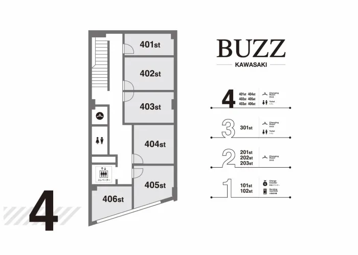 BUZZ川崎 店舗全体図