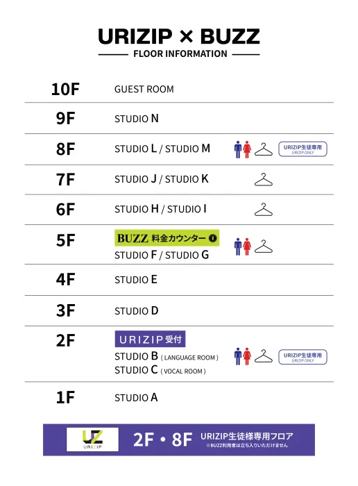 BUZZ大阪東梅田 店舗全体図